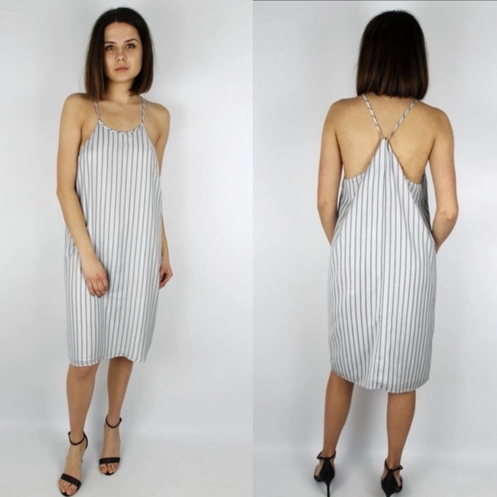 NWT Silvian Heach White & Black Midi Slip Dress